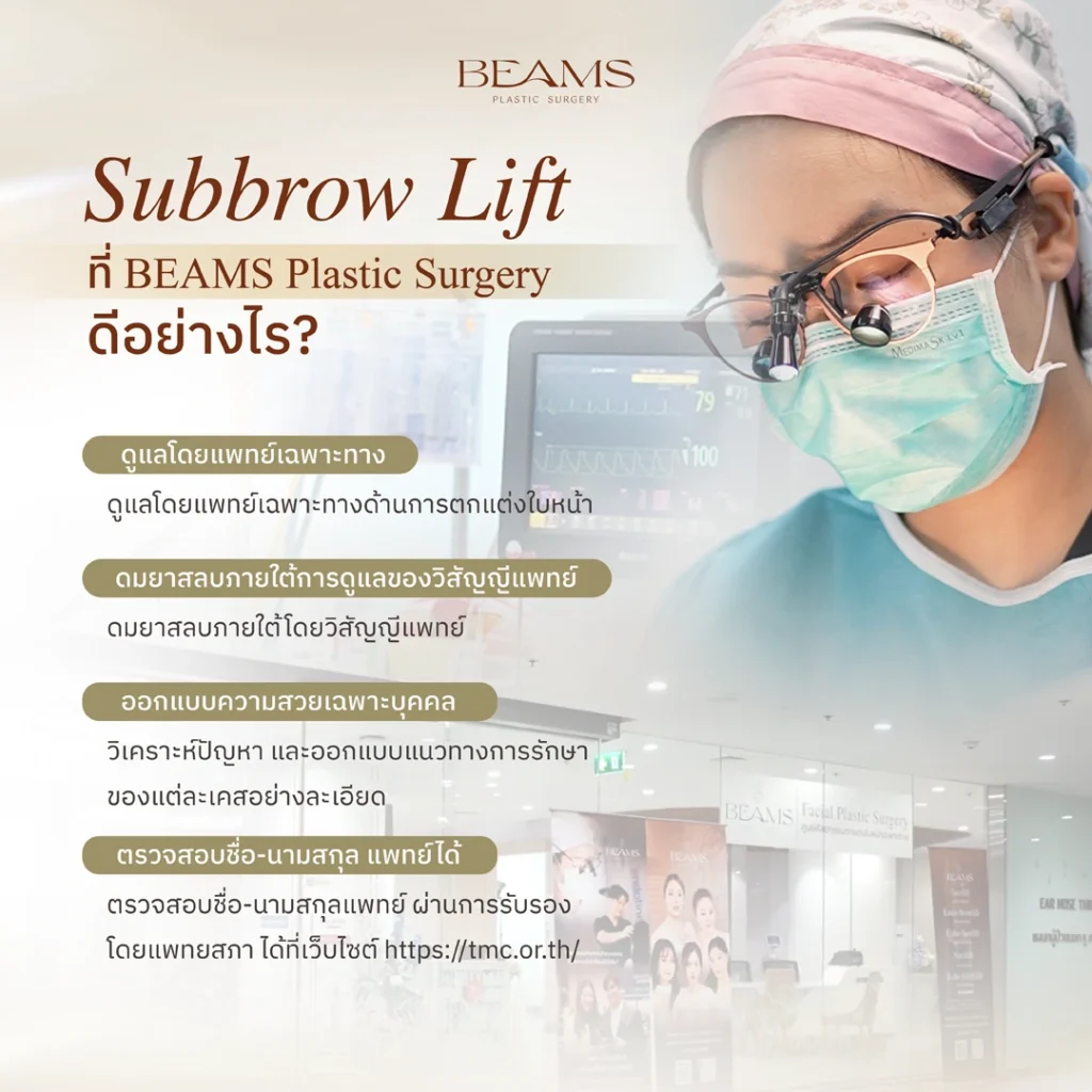 ทำ Subbrow Lift ที่ BEAMS Plastic Surgery